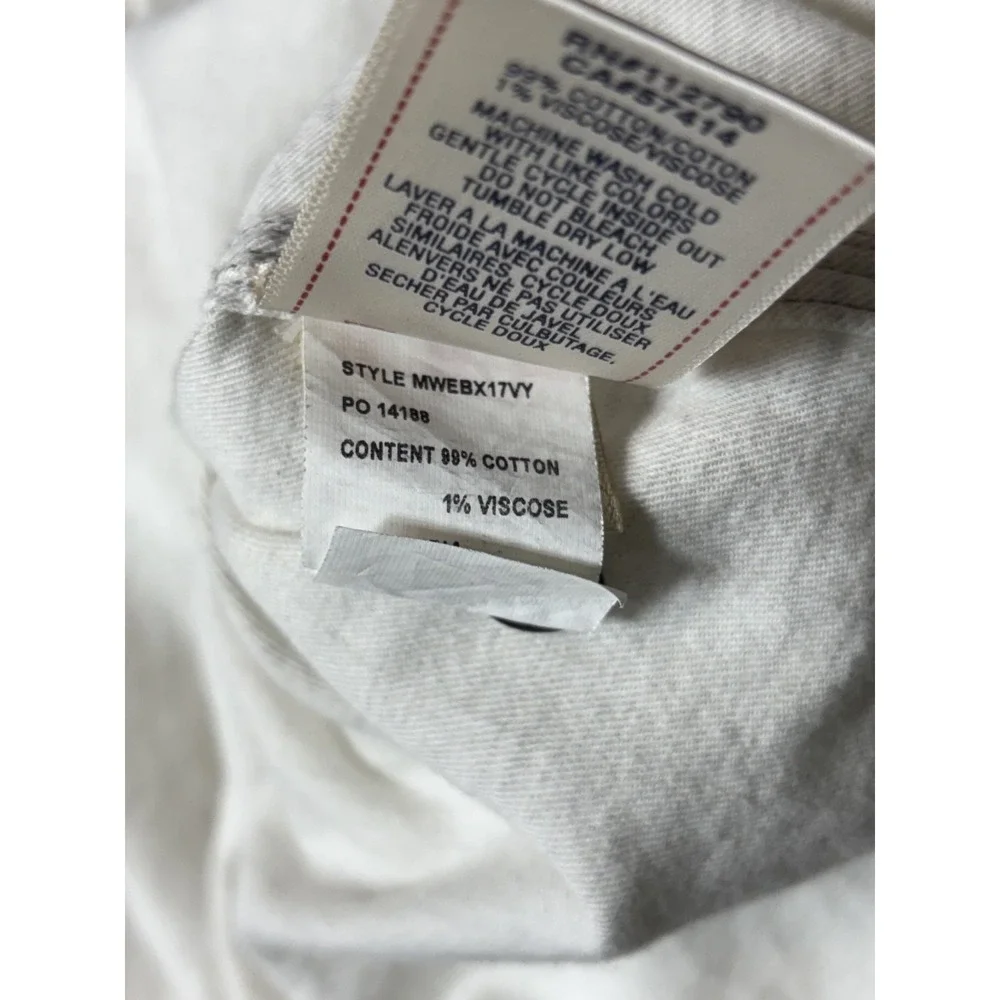 True Religion Mens 2XL Off White Button Up Shirt Cotton Long Sleeve Collared EUC